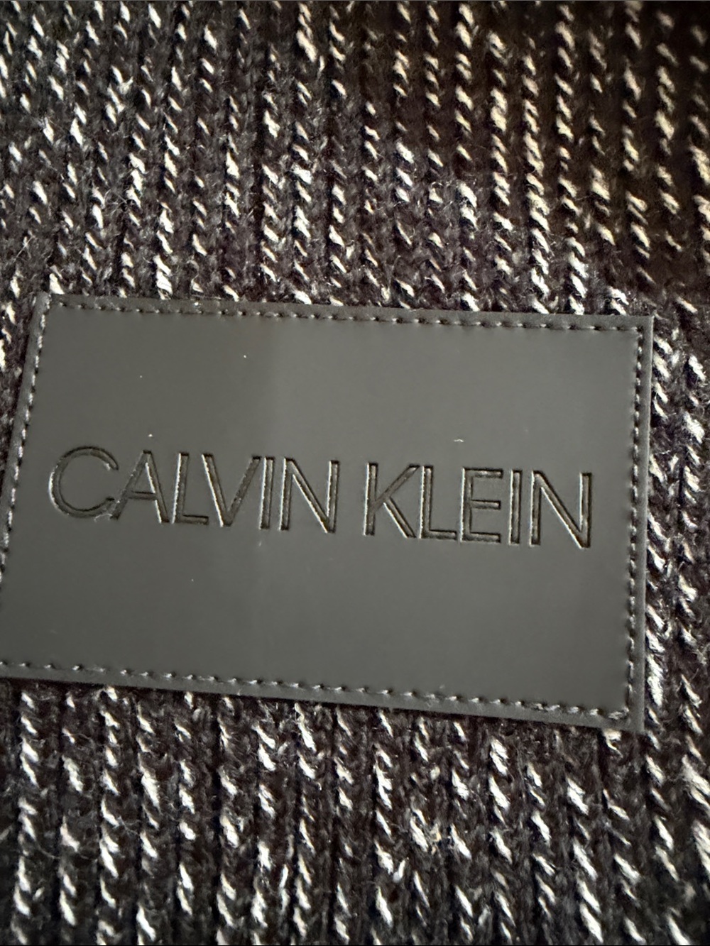 Calvin Klein Black & White Marled Fringe Scarf - Picture 2 of 9